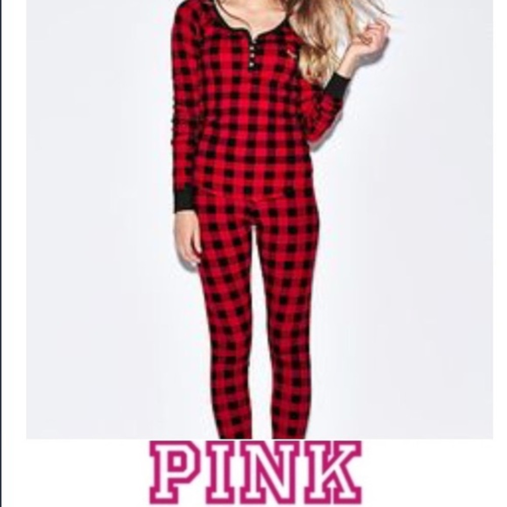 PINK Victoria’s Secret red plaid pajama set